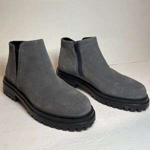 NWOB Vaneli Gray Suede Chelsea Boots Size 9.5 Chunky Sole Women’s Ankle Booties